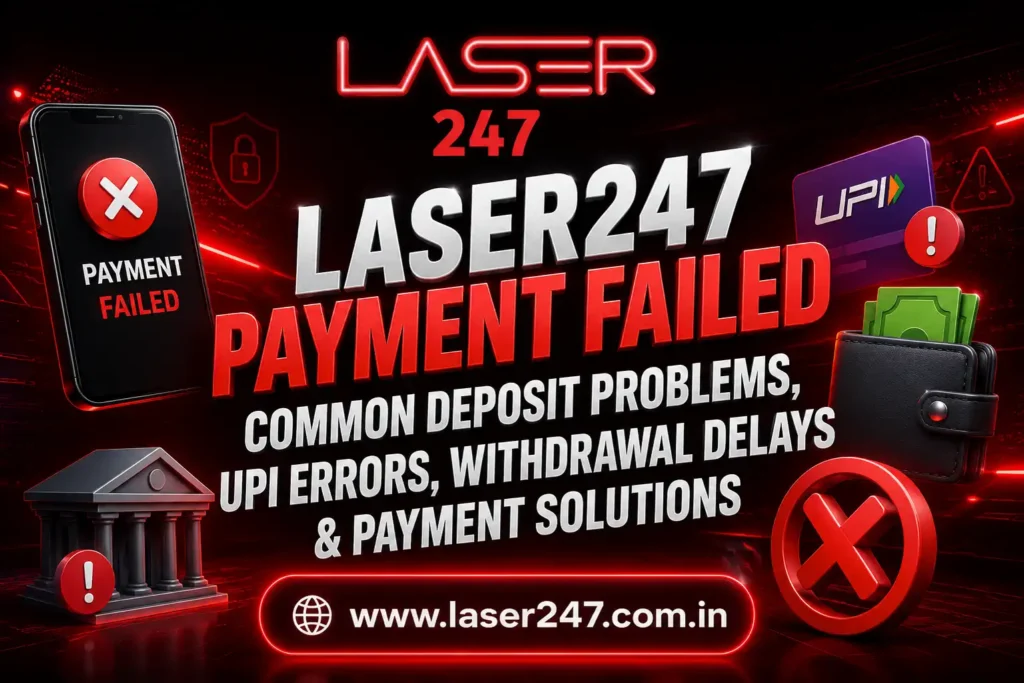 Laser247 Payment Failed – Common Deposit Problems, UPI Errors, Withdrawal Delays & Payment Solutions